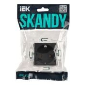 Штепсельная розетка встраиваемая IEK SKANDY 16А SK-R11-16-K48 SK-R05T с з/к без з/ш титан