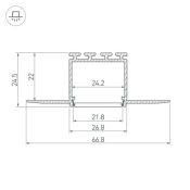 алюминиевый профиль KLUS PLS-LOCK-H25-F-HIDE-2000 019409