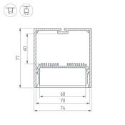 алюминиевый профиль S-LUX SL-LINE-7477-2000 ANOD 019310