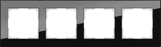 Рамка стеклянная 4 поста WERKEL Favorit WL01-Frame-04 / W0041108 черный