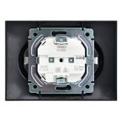 Штепсельная розетка встраиваемая двойная IEK SKANDY 10А SK-R23-10-K02-F SK-R09Bl  без з/к с з/ш в сборе черный
