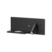 Накладной светильник-бра  11W Белый теплый DENKIRS CHARGELUX DK5092-BK 220V IP20 с  USB-A и USB-C, беспроводная зарядка черный