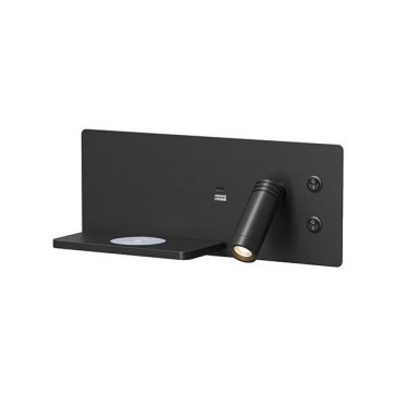 Накладной светильник-бра  11W Белый теплый DENKIRS CHARGELUX DK5092-BK 220V IP20 с  USB-A и USB-C, беспроводная зарядка черный Накладной светильник-бра  11W Белый теплый DENKIRS CHARGELUX DK5092-BK 220V IP20 с  USB-A и USB-C, беспроводная зарядка черный
