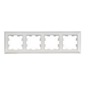 Рамка пластик 4 поста IEK BRITE BR-M42-12-K91 РУ-4-БрАБ арктический белый/белый