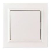 Выключатель встраиваемый одноклавишный IEK BRITE BR-V10-0-10-K36-F ВСР10-1-0-БрЖ в сборе жемчуг