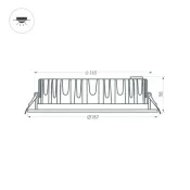 Встраиваемый светильник  21W Белый теплый 041612 MS-MIST-BUILT-R187 Warm3000 (WH, 110 deg, 230V) IP54  круглый белый