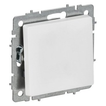 Выключатель встраиваемый одноклавишный IEK BRITE BR-V10-0-10-K91 ВС10-1-0-БрАБ арктический белый