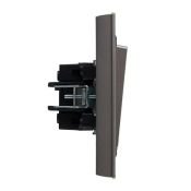 Выключатель встраиваемый двухклавишный IEK BRITE BR-V20-0-10-K46-F ВСР10-2-0-БрС в сборе сталь