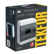 Корпус пластиковый TF5-KP12-N-08-41-K01-K03 ЩРН-П-8 IP41 черная прозрачная дверь TEKFOR IEK