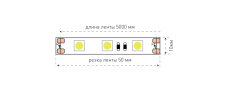 Светодиодная лента Белый теплый 5060 12V 14.4W/m 60Led/метр 00-00001780 ECO-SWG560-12-14.4-WW эконом