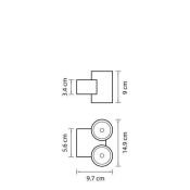 светильник  24W Белый дневной 352694 PARO LED 2*2*6W  220V IP65 двойной  двухсторонний фигурный накладной серый
