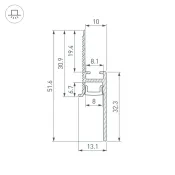 алюминиевый профиль PLINTUS-FANTOM-BENT-H20-SIDE-2000 WHITE 043674(1)