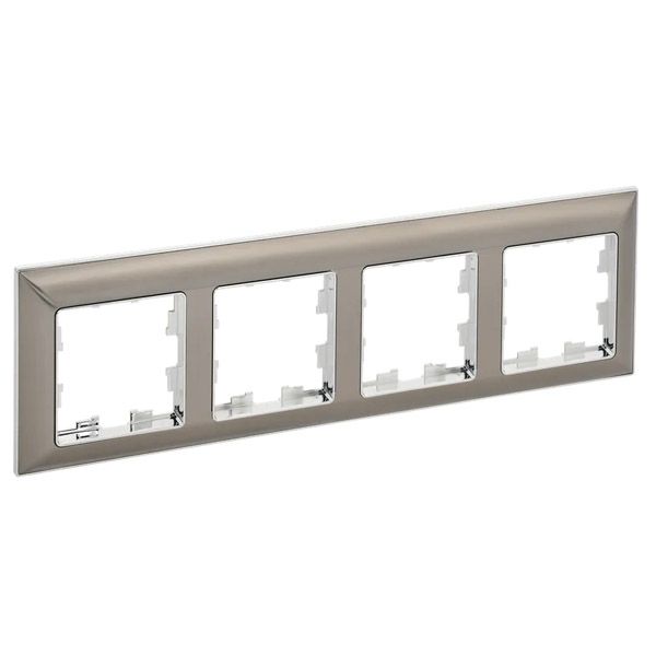 Рамка пластик 4 поста IEK BRITE BR-M42-12-4-K23 РУ-4-Бр хром/никель