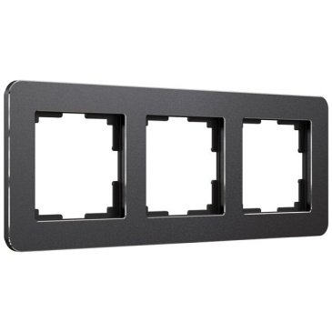 Рамка металлическая 3 поста WERKEL Platinum W0032608 черный алюминий