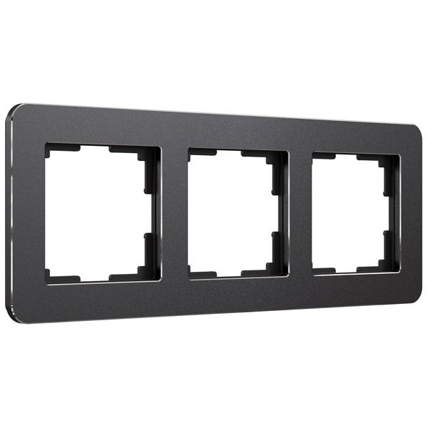 Рамка металлическая 3 поста WERKEL Platinum W0032608 черный алюминий