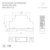 Блок питания (AC-DC) 24V   15W 057073  ARV-DRS-15-24 на din рейку