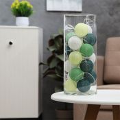 гирлянда НИТЬ Белый теплый с насадками «Клубки бело-зелёные» прозрачная нить, 20 LED, 5м IP20  220 В