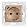 Штепсельная розетка встраиваемая IEK SKANDY 16А SK-R14-16-U14-018-K98 SK-R17Sa с з/к и шторками с USB A+C 18Вт песочный