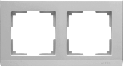 Рамка  пластик 2 поста WERKEL Stark WL04-Frame-02 / W0021806 серебряный