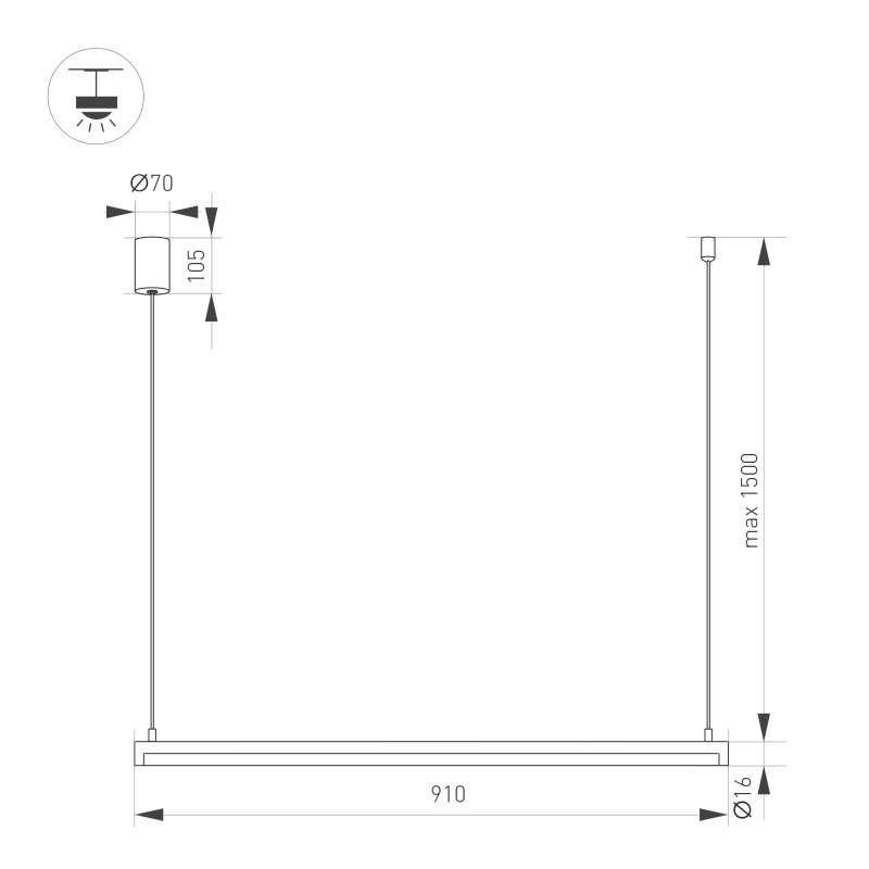 Подвесной светильник  15W Белый дневной 036946 SP-UMBRA-HANG-H-L900 220V IP20 фигурный золотой