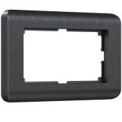Рамка  пластик для двойной розетки WERKEL Stark WL12-Frame-01-DBL графит
