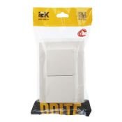 Штепсельная розетка встраиваемая двойная IEK BRITE 16А BR-R26-16-44-K36-F РСбш12-3-44-БрЖ с крышкой в сборе жемчуг IP44