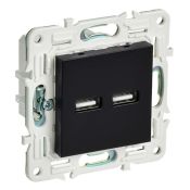 Розетка встраиваемая USB IEK SKANDY A+A 3,1А SK-U21-D31-K02 SK-R15Bl черный