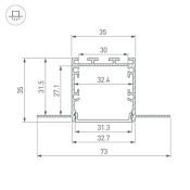 алюминиевый профиль SL-LINIA32-FANTOM-3000 ANOD 056262