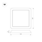 Накладной светильник  25W Белый дневной 034472 CL-FIOKK-S300x300 230V IP20 квадратный белый