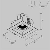 Встраиваемый светильник  12W Белый-MIX DL008-12W2.7-3-4K-W Металл Модерн/Metal Modern 50deg 230V квадратный белый