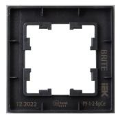 Рамка стеклянная 1 пост IEK BRITE BR-M12-G-K03 РУ-1-2-БрСе серый