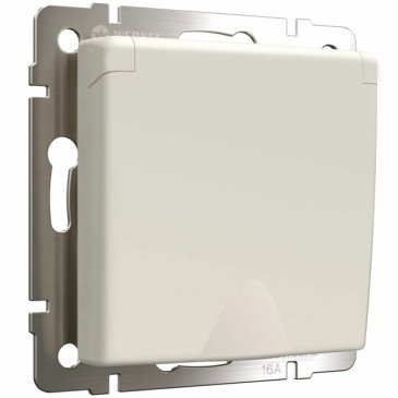 Штепсельная розетка встраиваемая WERKEL 16A 250V W1171262 с/з, шторками и защитной крышкой айвори матовый