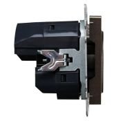 Штепсельная розетка встраиваемая IEK BRITE 16А BR-R14-16-U21-D21-K45 РЮш10-1-БрТБ с з/к и шторками с USB A+A 2,1А бронза