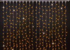 гирлянда ЗАНАВЕС 184W Желтый RL-C2*9F-CW/Y, белый провод, 2*9 м., 220V, 1200 Led, IP65, мерцание