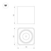 Накладной светильник   8W Белый теплый 036052 SP-CUBUS-S100x100 230V прямоугольник черный