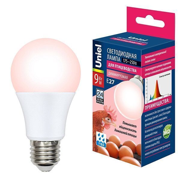 светодиодная лампа для птицеводства А60 9W UL-00003189 LED-A60-9W/SCEP/E27/FR/DIM IP65 PLO65WH диммируемая светодиодная лампа для птицеводства А60 9W UL-00003189 LED-A60-9W/SCEP/E27/FR/DIM IP65 PLO65WH диммируемая