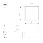 Встраиваемый светильник  12W Белый теплый 038332(1) DL-GRIGLIATO-S90x90 IP40 квадрат белый металл