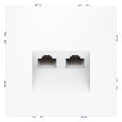 Розетка компьютерная встраиваемая VOLTUM S70 двойная RJ45+RJ45 кат.6 белый матовый