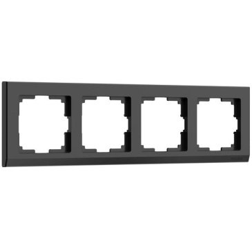 Рамка пластик 4 поста WERKEL Stark WL04-Frame-04 / W0041808 черный матовый