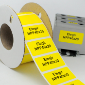 Наклейка прямоугольная NPP-40х20 Y для принтера RT200, RT230, желтый, 1400 шт. в упаковке