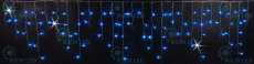 гирлянда БАХРОМА   8W Синий, Rich LED RL-i3*0.5F-T/B, прозрачный провод 3x0.5 м., соединяемая, 220V, 112 Led, IP54, мерцание