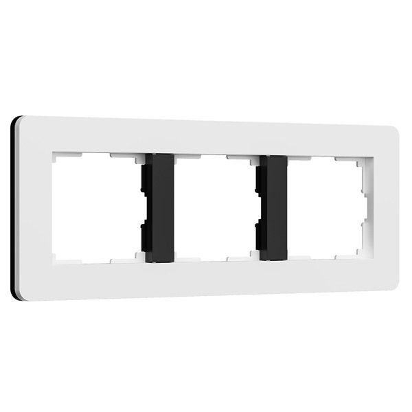 Рамка пластик 3 поста WERKEL Split W0033068 белый/черный