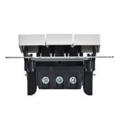 Выключатель встраиваемый трехклавишный IEK BRITE BR-V30-0-10-K91 ВС10-3-0-БрАБ арктический белый
