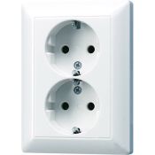 Штепсельная розетка JUNG 16A 250V сдвоенная AS5020UWW белая ECO PROFI Штепсельная розетка JUNG 16A 250V сдвоенная AS5020UWW белая ECO PROFI