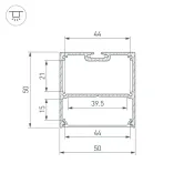 алюминиевый профиль SL-LINE-5050-LW-2000 OLIVE GREY ANOD 038434