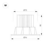 Встраиваемый светильник  10W Белый теплый 044618 MS-ATOLL-BUILT-TURN-R94 Warm3000 36 deg 230V IP54 круглый черный