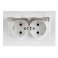 Штепсельная розетка встраиваемая двойная IEK BRITE 16А BR-R26-16-44-K91-F РСбш12-3-44-БрАБ с з/к и шторками с крышкой арктический белый IP44