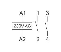 Контактор 100А 220VAC ST100-20 контакт 2NO,  потребляемая мощность 6,4Вт