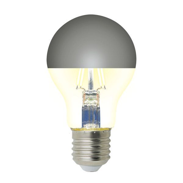 светодиодная лампа шар  A60 Белый теплый  4W UL-00011795 LED-A60-4W-3000K-E27-CL MIRROR-CHROME PLS02WH SKY