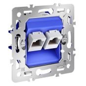 Механизм розетки компьютерной двойной RJ45+RJ45 кат.6 S70